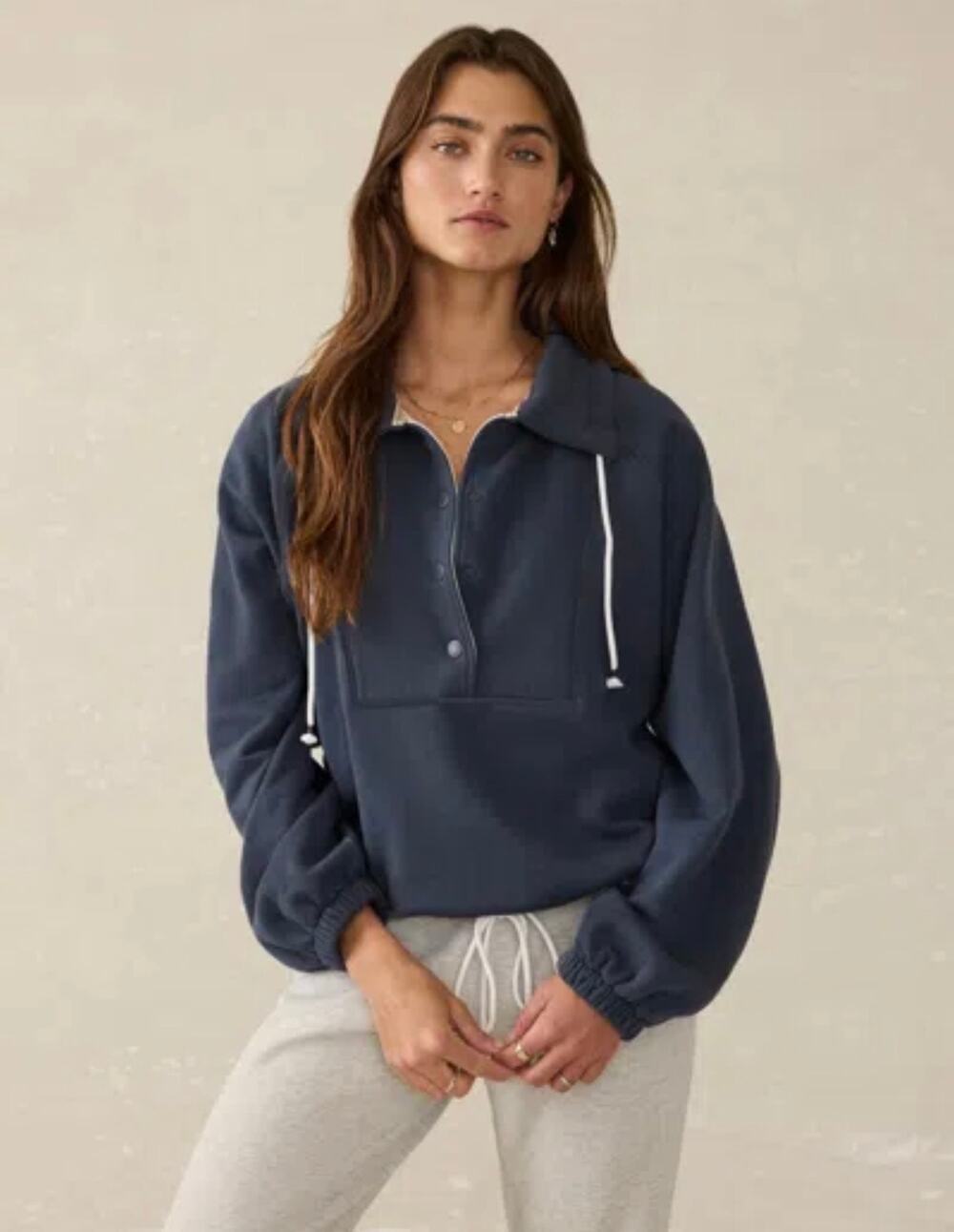 Stylish Faherty High Standard Organic Cotton Fleece Anorak M